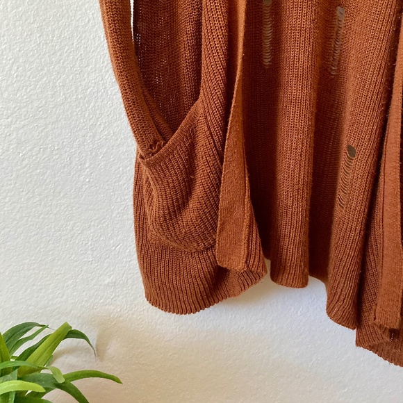 Daytrip Burnt Orange Cardigan Sweater - Picture 5 of 6